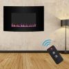 ZOKOP SF301-35 35" 1400W Cambrio Wall Hanging/Fireplace Single Color/Fake Wood/Heating Wire/Small Remote Control Black - as picture