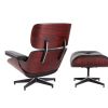 High grade vintage 8 layer leather plywood ergonomic design office chair - Black with Rose wood