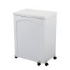 Folding Sewing Craft Cart&Sewing Cabinet Miscellaneous Sewing Kit Art Desk with Storage Shelves and Lockable Casters-White - white