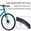 21 Speed Hybrid bike Disc Brake 700C Road Bike For men women\'s City Bicycle - as Pic