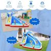 4-in-1 Inflatable Water Slide Park with Long Slide and 735W Blower - as show