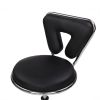 Hydraulic Rolling Swivel Salon Stool Chair Height Adjustable Home Spa Massage Manicure Facial Stool with Backrest and Wheels  YJ - black