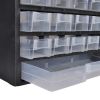 41-Drawer Plastic Storage Cabinet Tool Box - Black