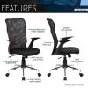 Techni Mobili Medium Back Mesh Assistant Office Chair, Black - as Pic