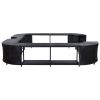 vidaXL Square Spa Surround Black 105.5"x105.5"x21.7" Poly Rattan - Black