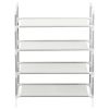 Shoe Rack with 4 Shelves Metal and Non-woven Fabric Silver - Silver
