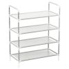 Shoe Rack with 4 Shelves Metal and Non-woven Fabric Silver - Silver