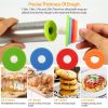 Dough Rolling Pin Dough Roller Stainless Steel Rolling Pins with 4 Removable Adjustable Thickness Rings and Rolling Mat  - Black