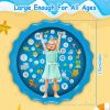 Sprinkler Splash Pad For Kids 68IN Inflatable Blow Up Pool Sprinkle Play Mat Summer Outdoor Water Toys - Blue
