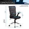 Techni Mobili Medium Back Mesh Assistant Office Chair, Black - as Pic