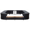 vidaXL Square Spa Surround Black 105.5"x105.5"x21.7" Poly Rattan - Black