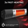 Simple Deluxe Wall Mounted Patio Outdoor Heater for Balcony, Courtyard with Remote Control - as Pic