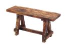 Wooden Garden Patio Bench With Retro Etching; Cappuccino Brown - UPT-69623