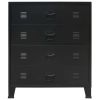 Chest of Drawers Metal Industrial Style 30.7"x15.7"x36.6" Black - Black
