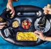 Inflatable Floating Drink And Snack Holder For Pools & Hot Tub - black