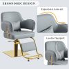 Elegant Barber Chair,Salon Chair for Hair Stylis,with Heavy Duty Hydraulic Pump Adjustable Barber Chair for Beauty Salon Spa Equipment,Gray - as Pic