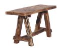 Wooden Garden Patio Bench With Retro Etching; Cappuccino Brown - UPT-69623