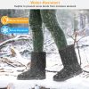 Women Ladies Snow Boots Waterproof Faux Suede Mid-Calf Boots Fur Warm Lining Shoes - Grey - 9