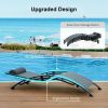 Outdoor Chaise Lounge Set of 2 Patio Recliner Chairs with Adjustable Backrest and Removable - Gray