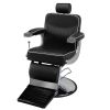 Hair Salon Chair Beauty Style 360 Degrees Rolling Swivel Heavy Duty Hydraulic Pump Adjustable Barber Chair - Black - black