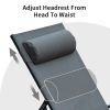 Outdoor Chaise Lounge Set of 2 Patio Recliner Chairs with Adjustable Backrest and Removable - Gray