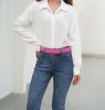 MKF Collection Elia Woven Adjustable Belt by Mia K - Red M - Vegan Leather