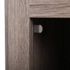 Set of 2 Industrial Nightstand Side Table End Table with X Design Glass Door--vintage wood grain XH - vintage wood grain