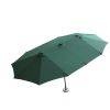 15FT Patio Double-Sided Umbrella with Solar LED Lights, Outdoor Market Umbrella with 48 Solar Powered LED Lights & Crank - green