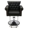 Barber Chair Salon Chair For Hair Stylist With Rivet - black - black