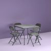 5-Piece Card Table Set, Black - 5