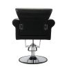 Barber Chair Salon Chair For Hair Stylist With Rivet - black - black