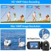 HD 1080P Digital Video Camcorder 2.7in 16X Zoom DV Camera 270Â° Rotation Rechargeable Kid Camera w/Fill Light Selfie - Black