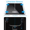 400lb/180kg Smart Digital Body Weight Scale Bathroom Fitness Backlit LCD Display - Black