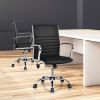 PU Leather Office Chair High Back Conference Task Chair with Armrests - Black