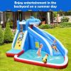 4-in-1 Inflatable Water Slide Park with Long Slide and 735W Blower - as show
