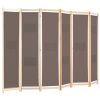 6-Panel Room Divider Brown 94.5"x66.9"x1.6" Fabric - Brown