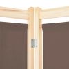6-Panel Room Divider Brown 94.5"x66.9"x1.6" Fabric - Brown