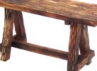 Wooden Garden Patio Bench With Retro Etching; Cappuccino Brown - UPT-69623