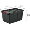 27 Gallon Industrial Tote Plastic, Black, Set of 4 - 4
