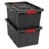 27 Gallon Industrial Tote Plastic, Black, Set of 4 - 4