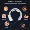 MEEEGOU Electric Neck Massager with Heat, TENS Massager for Pain Relief, 6 Modes 15 Levels Deep Tissue Massage, Portable and Soothing - White