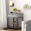 Furniture Dog Crates for small dogs Wooden Dog Kennel Dog Crate End Table, Nightstand - Grey