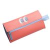 Pencil Case Large Capacity Faux Leather Pen Bag Pencil Box for Girls Students  - Pink