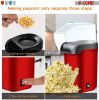 Popcorn Machine Hot Air Electric Popper Kernel Corn Maker Bpa Free No Oil 5 Core POP - Red