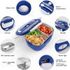 1.5L 110V/12V Electric Lunch Box Portable for Car Office Food Warmer Heater Container 40W - 1 Eletric Lunch Box Blue