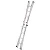 Household engineering multifunctional aluminum alloy telescopic ladder A-type ladder straight ladder 17ft - as Pic