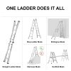 Household engineering multifunctional aluminum alloy telescopic ladder A-type ladder straight ladder 17ft - as Pic