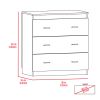 Calvetta 3-Drawer Dresser Black Wengue - as Pic
