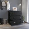Calvetta 3-Drawer Dresser Black Wengue - as Pic