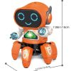 1pc Dancing Electric Six Claw Robot With Light And Music; Children's Toys - Six Claw Robot - Orange